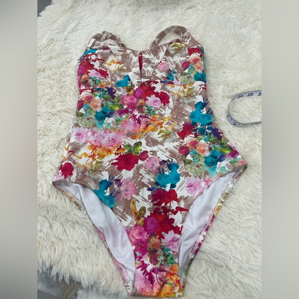 Moen Multicolor Floral Kids Swim One Piece